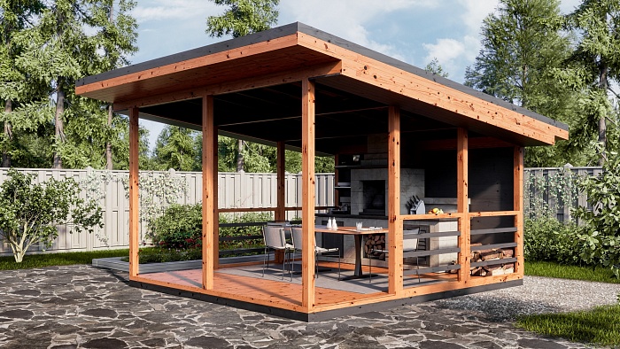 Беседка 18 односкатная
