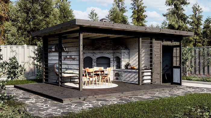 Беседка 18 с хозблоком