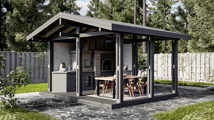 Беседка 18 двухскатная